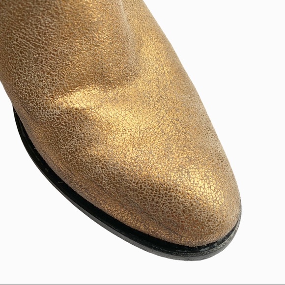 Schutz Metallic Gold Short Booties Size 6 - Picture 4 of 7